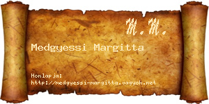 Medgyessi Margitta névjegykártya